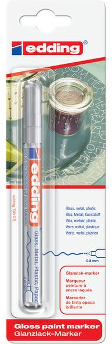 Paintmarker Edding 780 op oliebasis 0.8mm zilver blister à 1 stuk | 10 stuks
